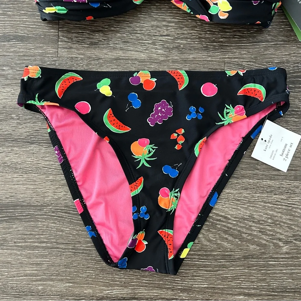 kate spade Black Fruit Print Bikini NWT